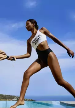 Купальник Reebok "Фрейла", асимметричного кроя, на одно плечо, белый
