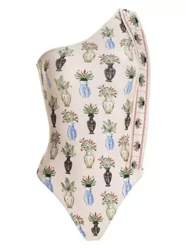 Купальник Remedios Anfora на одно плечо Agua By Agua Bendita, нейтральный цвет