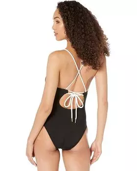 Купальник Robin Piccone Emma Cutout One-Piece, черный