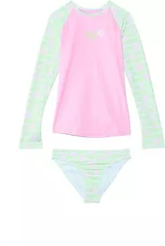 Купальник Roxy Kids Hibiline Long Sleeve Rashguard Swimsuit Set, цвет Naval Academy Ilacabo Swim