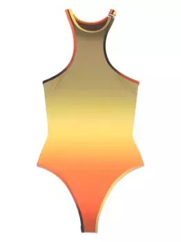 Купальник с эффектом омбре The Attico, зеленый