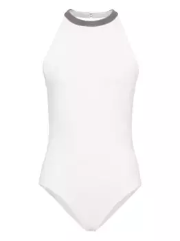 Купальник с декором Monili Brunello Cucinelli, белый