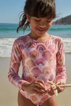 Купальник с длинными рукавами (3-16 лет) Next, розовый