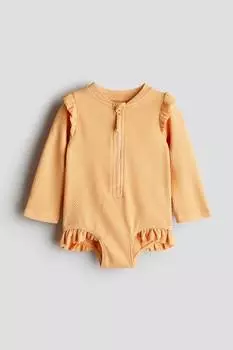 Купальник с длинными рукавами H&M, оранжевый