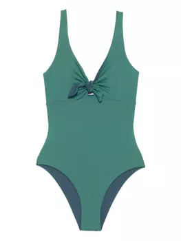 Купальник с драпировкой Fisico, зеленый