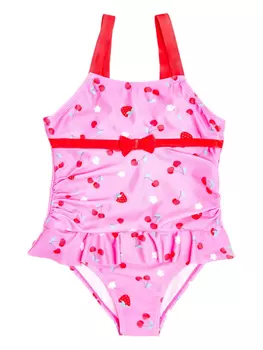 Купальник с фруктовым принтом SOLISWIM KIDS, розовый