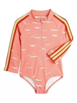 Купальник с графическим принтом Mini Rodini, розовый