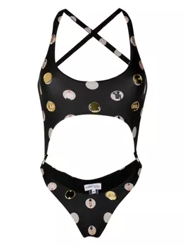 Купальник с графичным принтом Amir Slama, черный