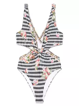 Купальник с графичным принтом Camilla, черный