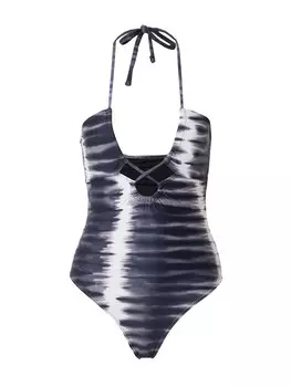 Купальник с халтернеем TOPSHOP Swimsuit, базальтовый серый