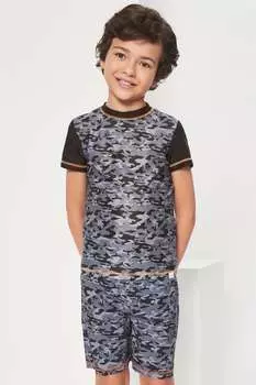 Купальник с камуфляжным узором Harry Bear, черный