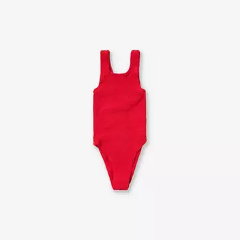 Купальник с круглым вырезом и жатой текстурой 7-12 лет Hunza G, красный