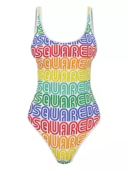 Купальник с логотипом DSQUARED2, белый