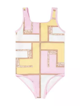 Купальник с логотипом Fendi Kids, розовый