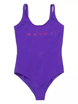 Купальник с логотипом Marni Kids, фиолетовый