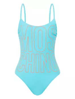 Купальник с логотипом Moschino, синий