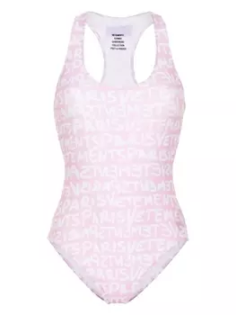 Купальник с логотипом VETEMENTS, розовый