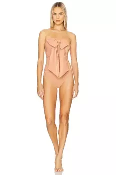 Купальник с металлическим драпированным бантом Coco Zimmermann, shell pink