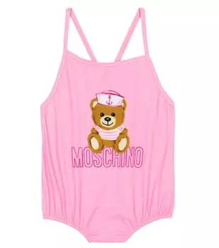 Купальник с мишкой тедди Moschino Kids, розовый