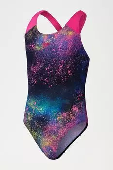 Купальник с объемной спинкой и принтом в полный рост для девочек Speedo, мультиколор