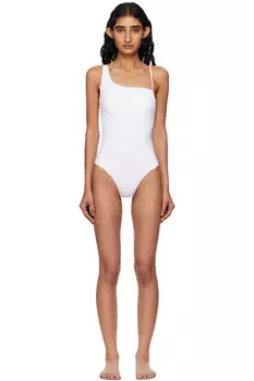 Купальник с одним плечом Jersey Max Mara, белый