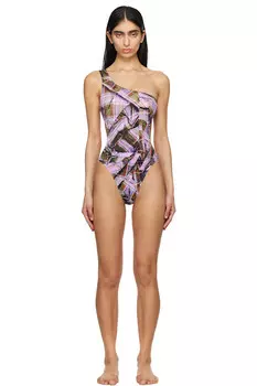 Купальник с одним плечом Vivienne Westwood, фиолетовый