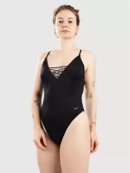 Купальник с перекрестной спинкой Nike Swim, черный
