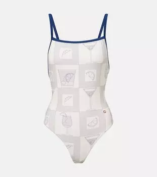Купальник с принтом Aperitivo Loro Piana, Ivory/Blue Halite