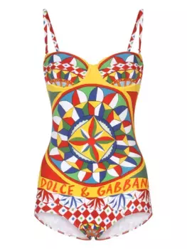 Купальник с принтом Carretto DOLCE & GABBANA, красный