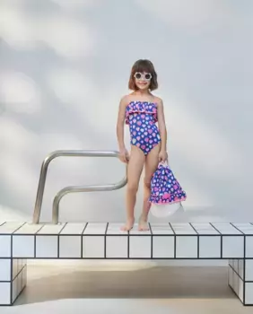 Купальник с принтом для девочки Kids El Corte Ingls, тёмно-синий