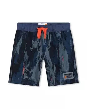 Купальник с принтом для мальчика и кулиской Timberland, синий