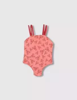 Купальник с принтом для малышки и двойными бретелями Gocco, коралловый
