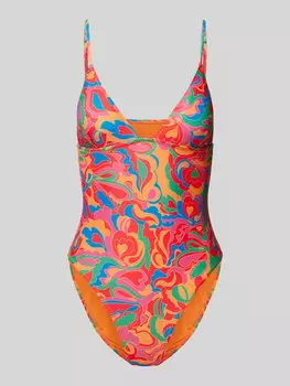 Купальник с принтом по всей поверхности, модель «Rowy» Shiwi, оранжевый