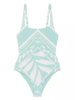 Купальник с принтом TWINSET, зеленый