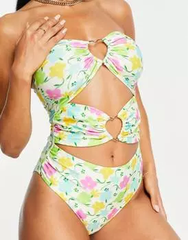 Купальник с ярким цветочным принтом ASOS DESIGN