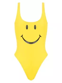 Купальник с рисунком смайлика Moschino, желтый