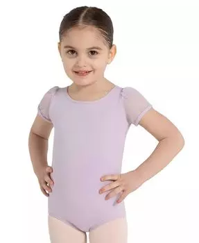 Купальник с рукавами-фонариками и вырезом-замочной скважиной на спине для девочек Capezio, фиолетовый