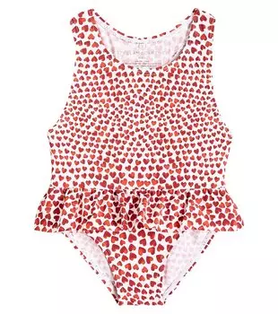 Купальник с рюшами и принтом для малышей Stella Mccartney, красный