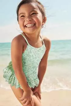 Купальник с юбкой Next, зеленый