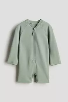 Купальник с UPF 50 H&M, зеленый