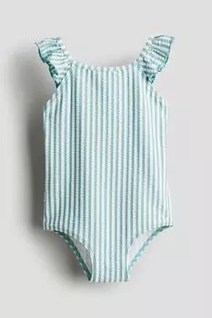 Купальник с воланами H&M, бирюзовый