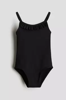 Купальник с воланами H&M, черный