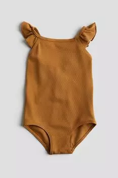 Купальник с воланами H&M, коричневый