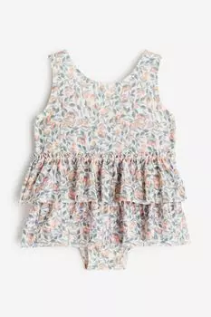 Купальник с воланами H&M, зеленый