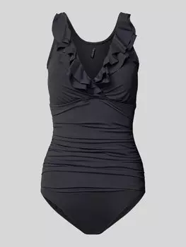 Купальник с воланами Lauren Ralph Lauren, черный