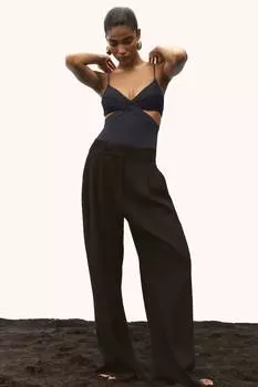 Купальник с вырезами и уплотненными чашками H&M, синий