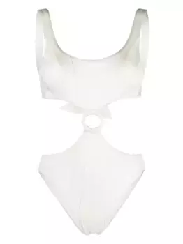 Купальник с вырезами Noire Swimwear, белый