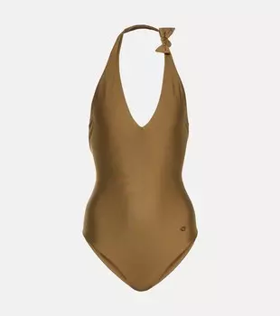 Купальник с вырезом халтер LORO PIANA, зеленый