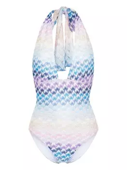 Купальник с вырезом халтер Missoni, синий