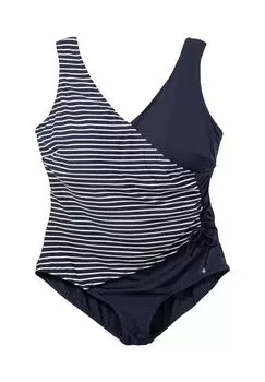 Купальник с запахом и полосками sheego, цвет Marine